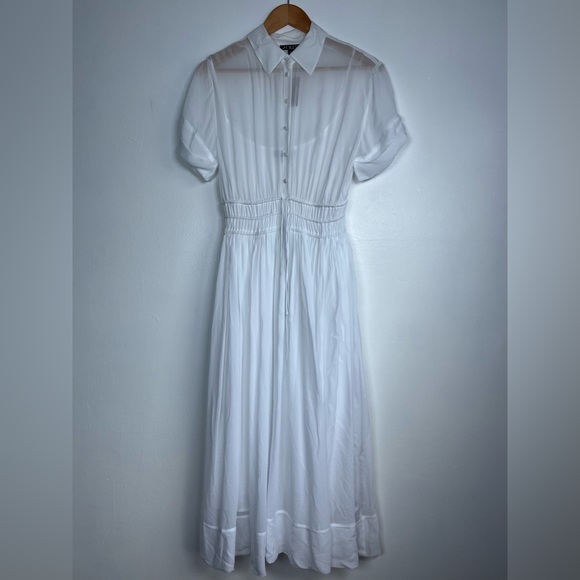 NWT J.Crew Size 6 White Elena shirtdress In Chiffon - Picture 6 of 16
